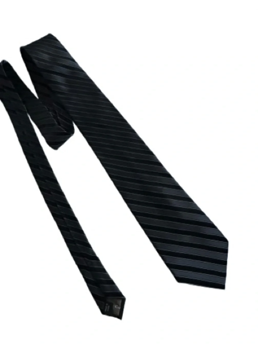 Calvin Klein Men Classic Elegant Black & Gray Pinstripe Silk Formal Business Tie